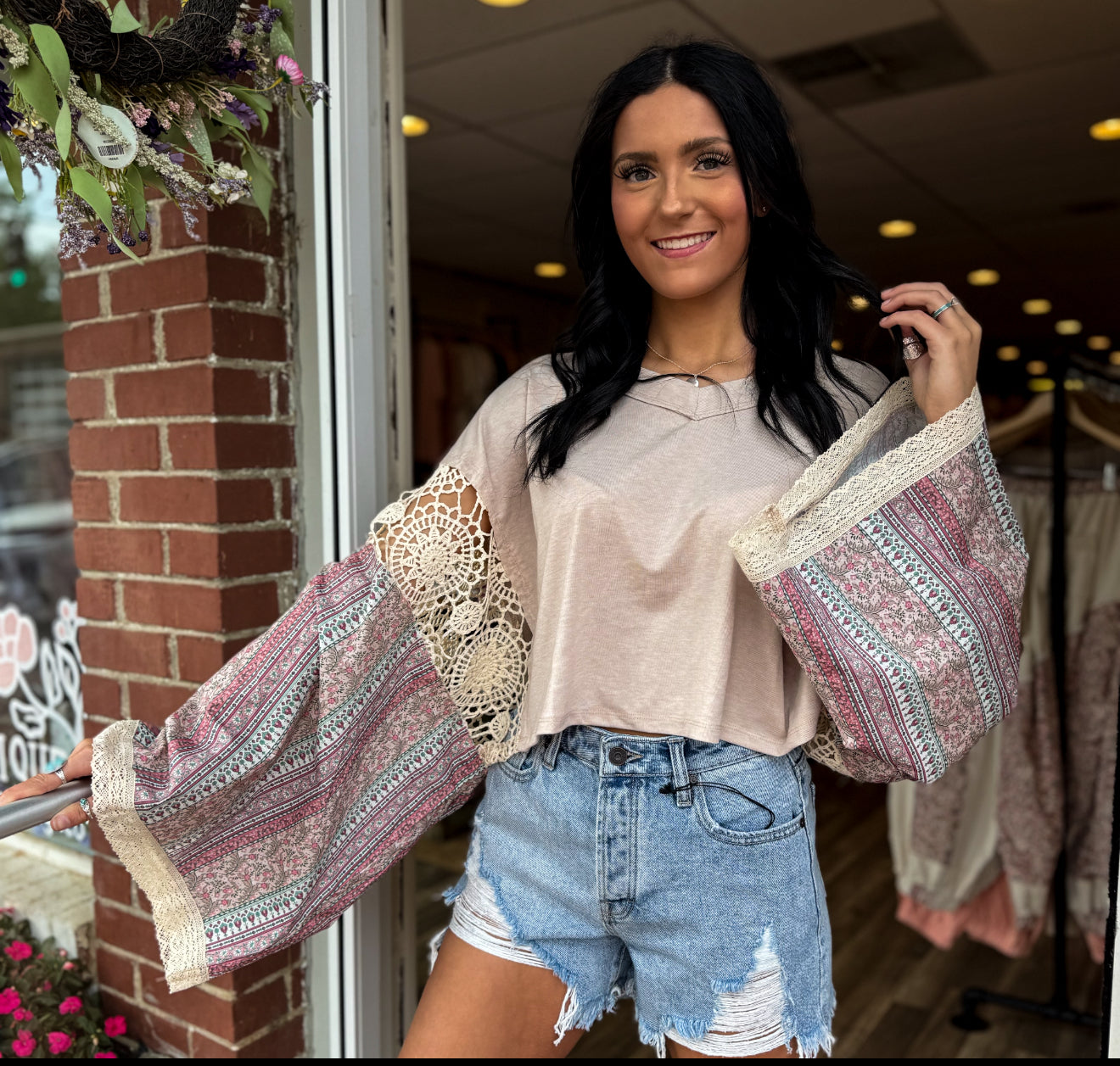 Beige Multi Top