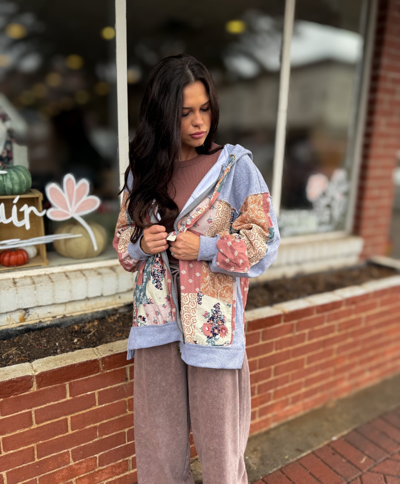 Multi Grey Patch Hoodie