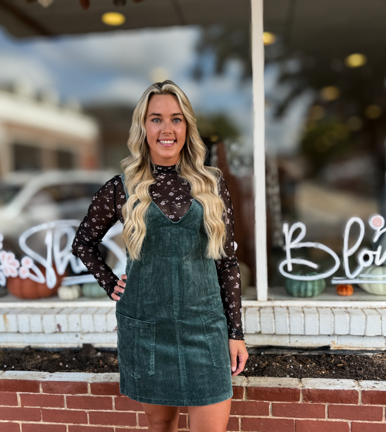Hunter Green Corduroy Dress