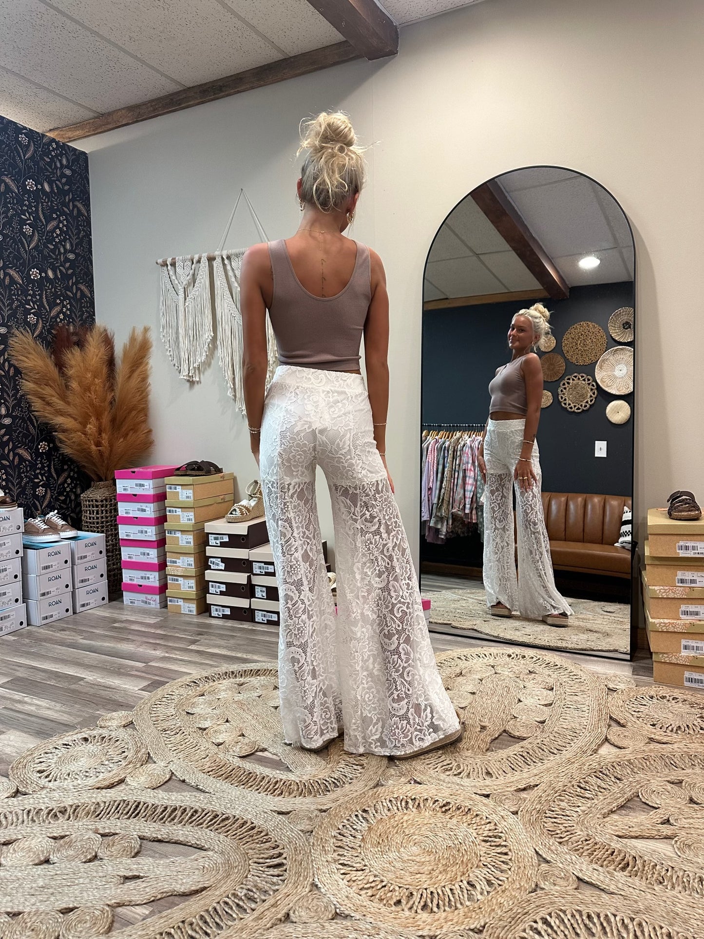 White Lace Pants