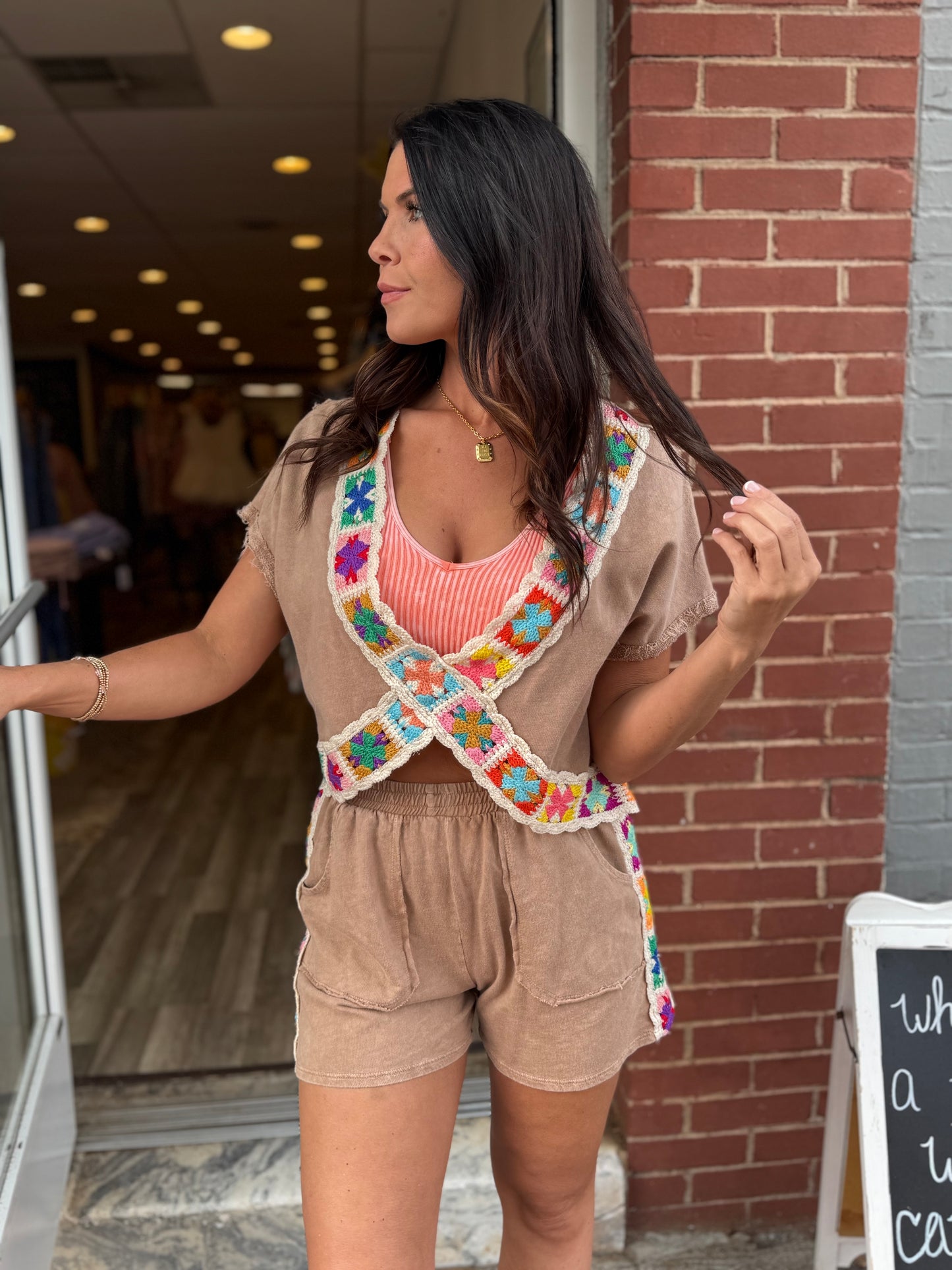 Latte Crochet Shirt