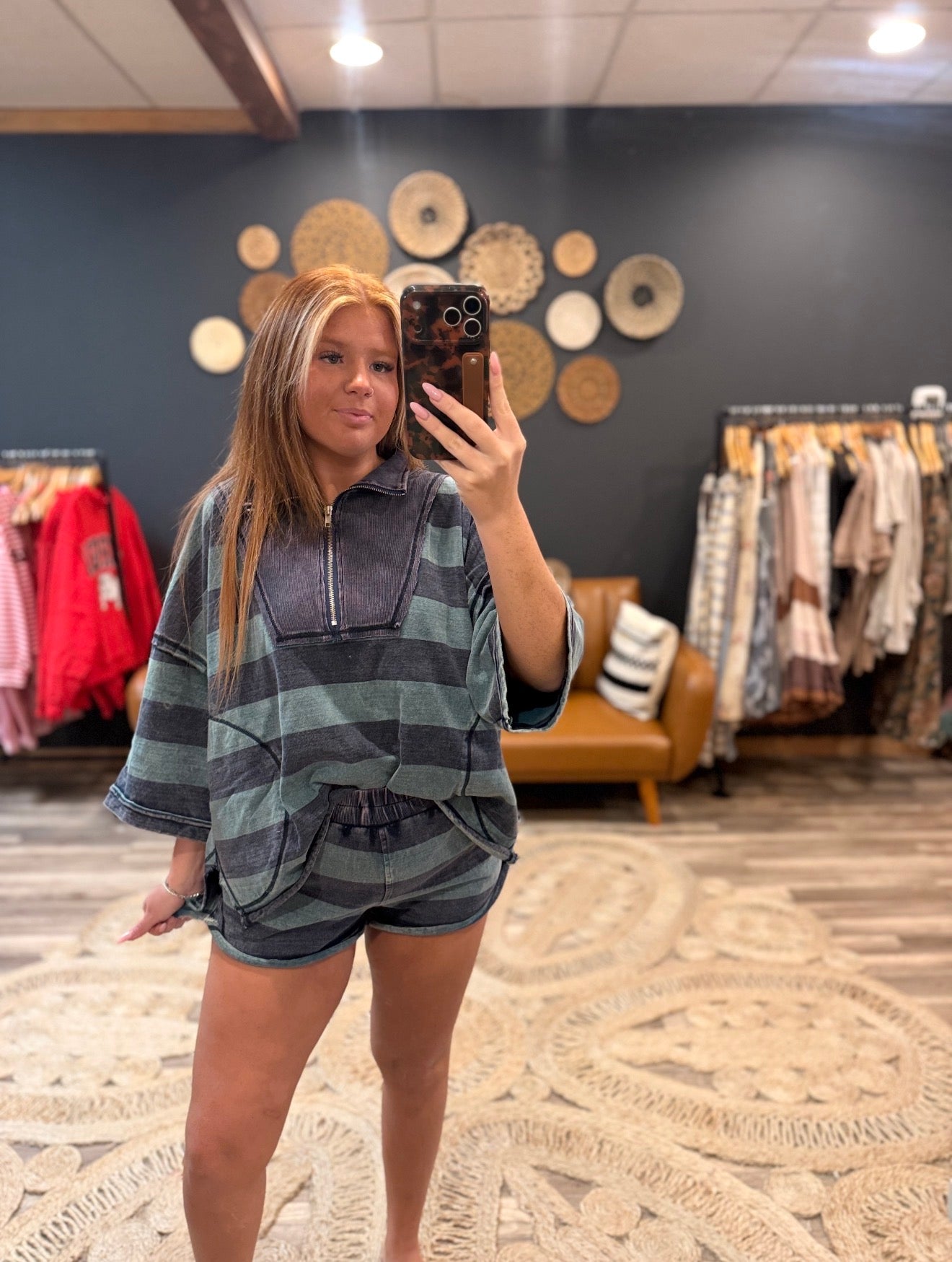 Green/Navy Short Set