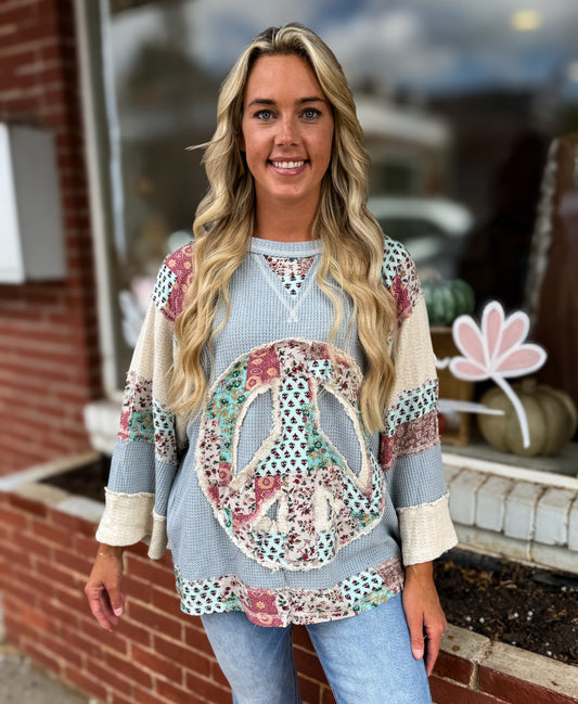 Powder Blue Peace Top