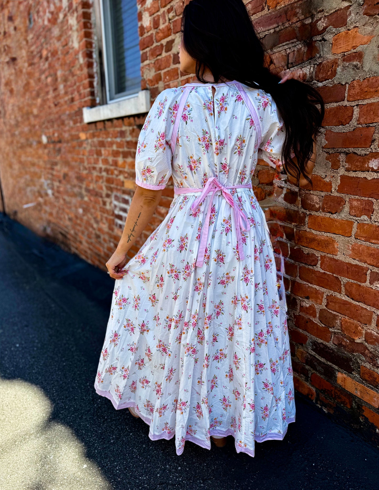 Pink Floral Binding Dress