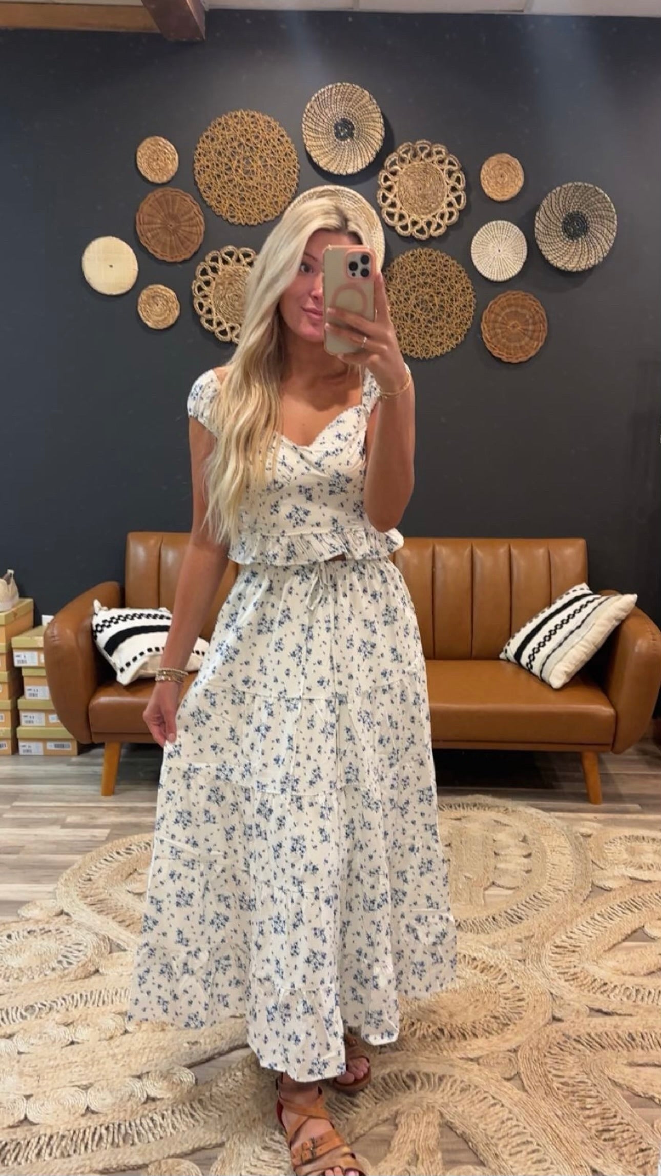 Ivory Floral Maxi Set