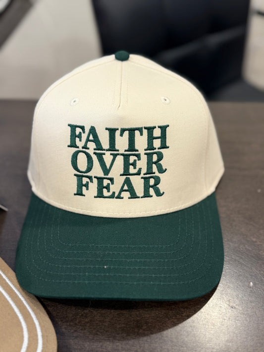 Green Faith Over Fear Hat