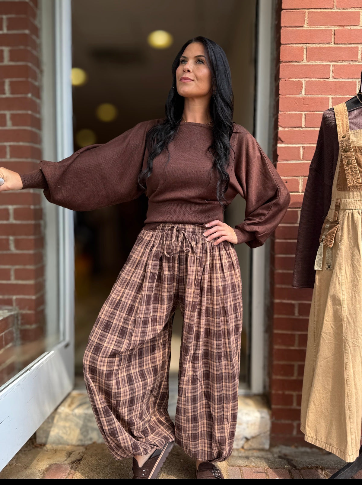 Plaid Balloon Pants