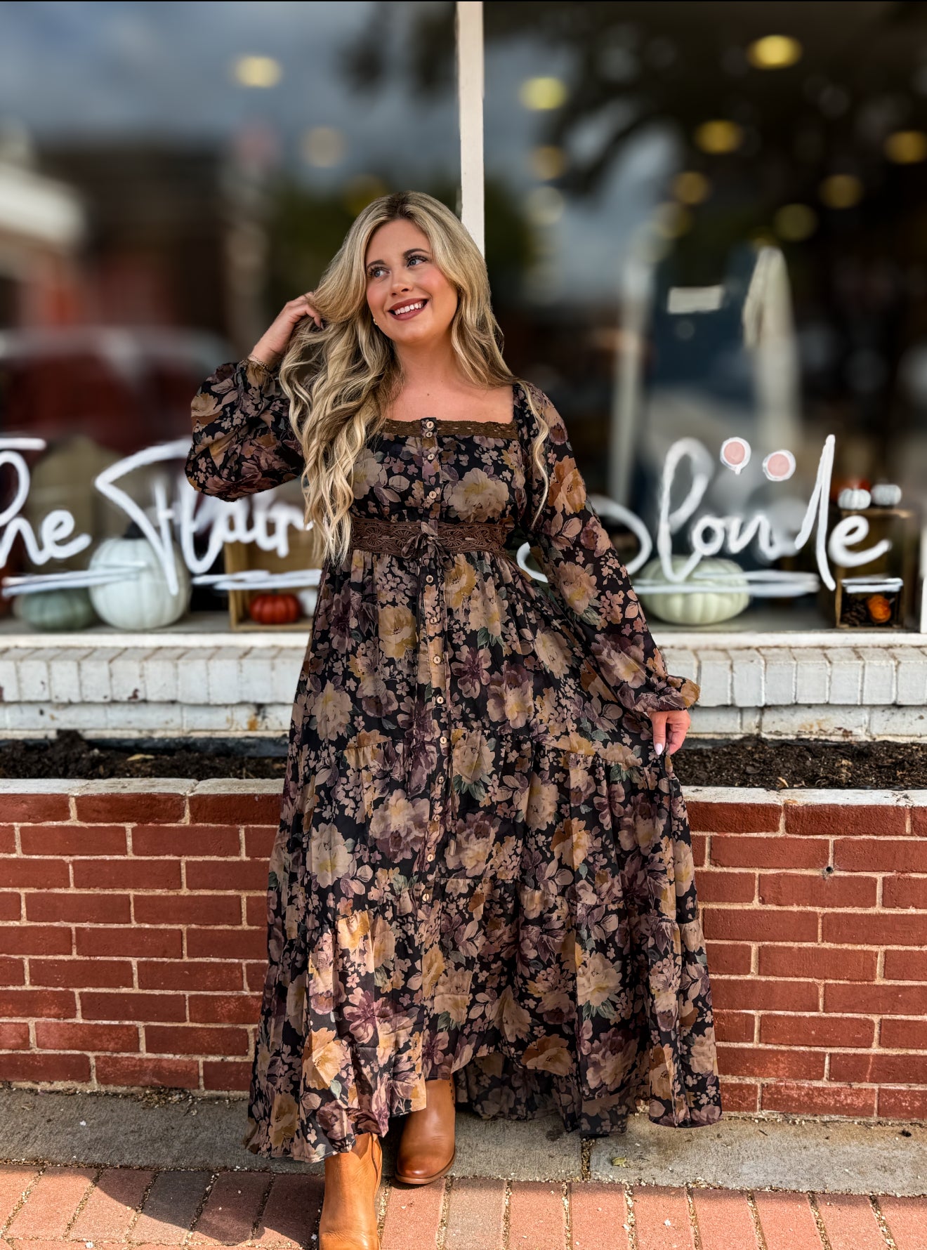 Black Floral Maxi Dress