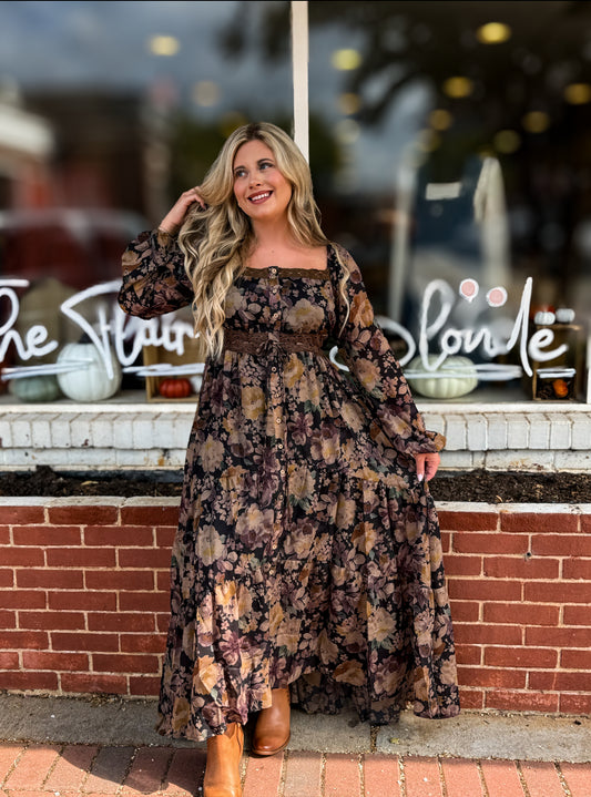 Black Floral Maxi Dress