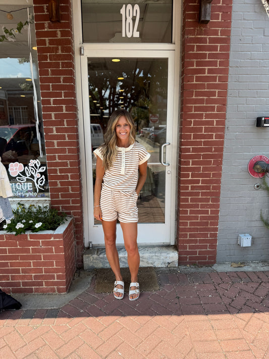 Sand Stripe Short Set