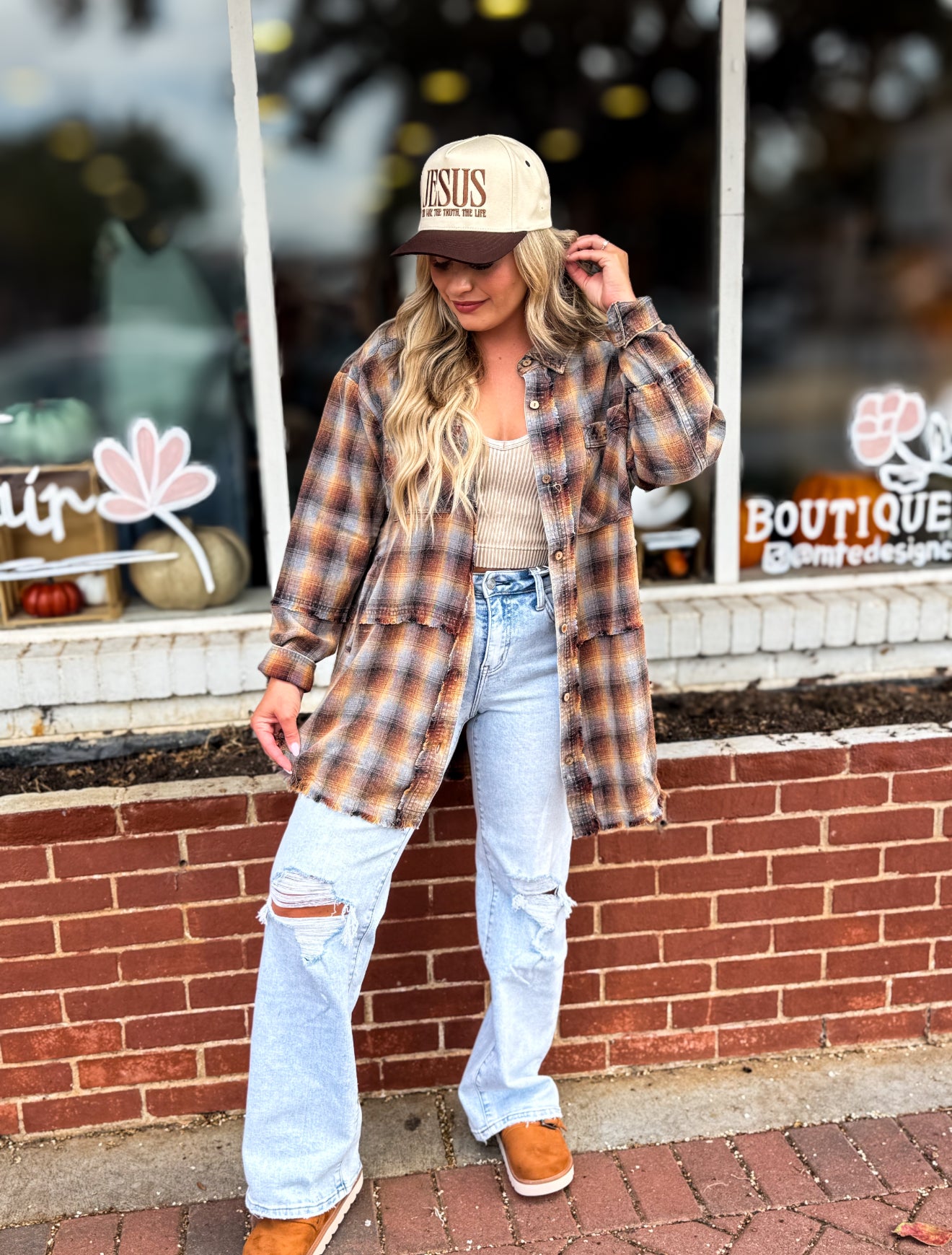 Rusty Tan Plaid Shirt