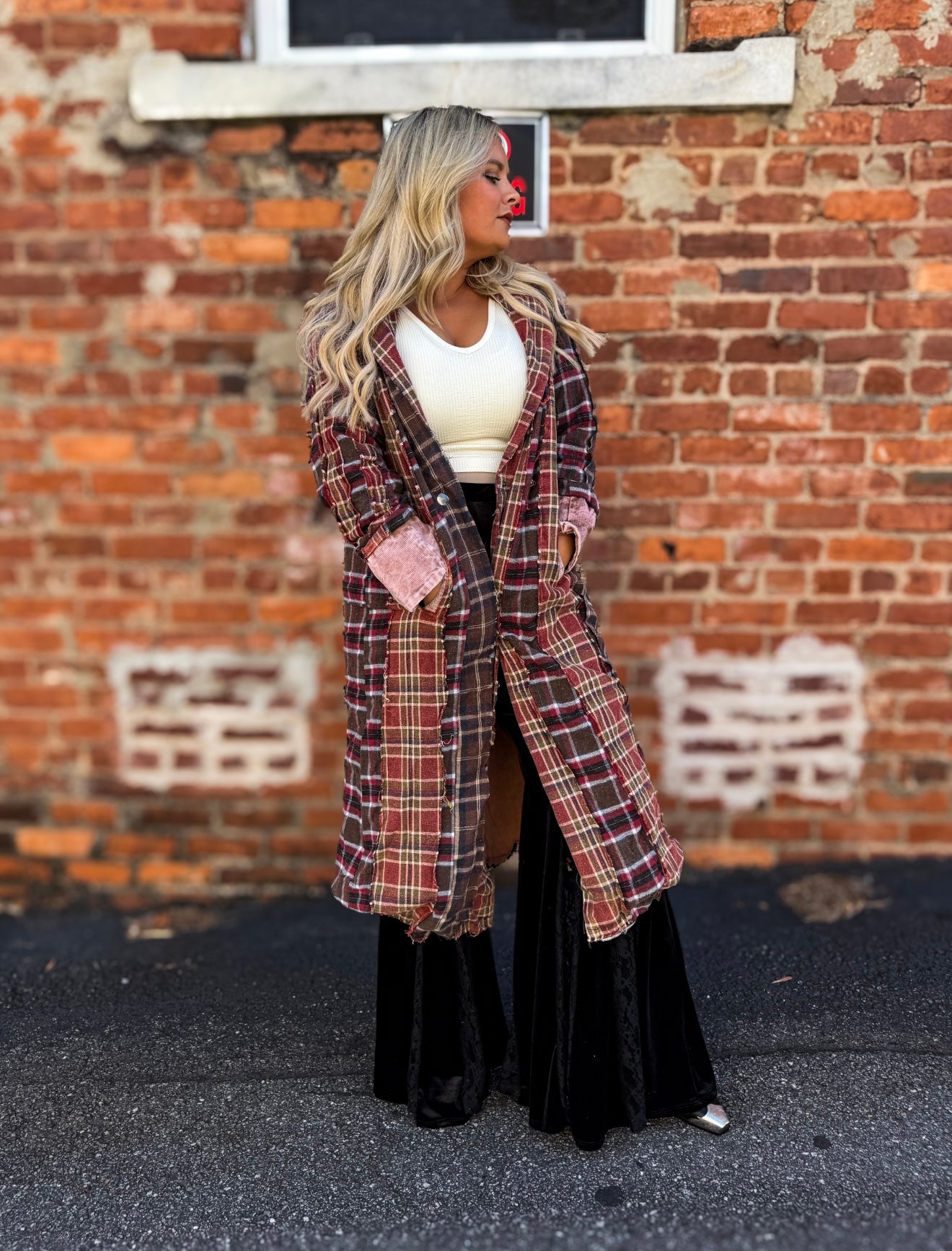 Burgundy Plaid Jacket