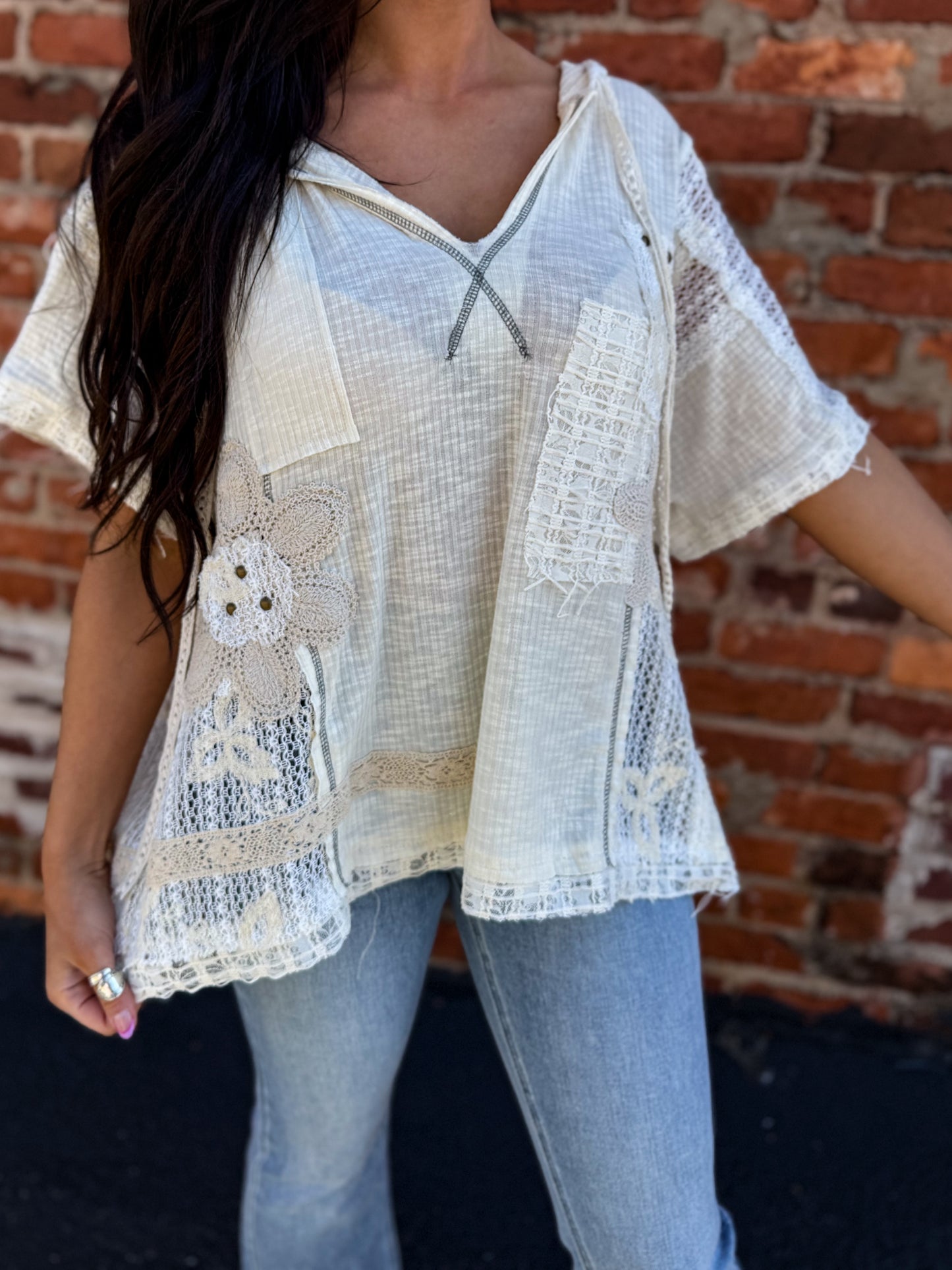 Natural Floral Top
