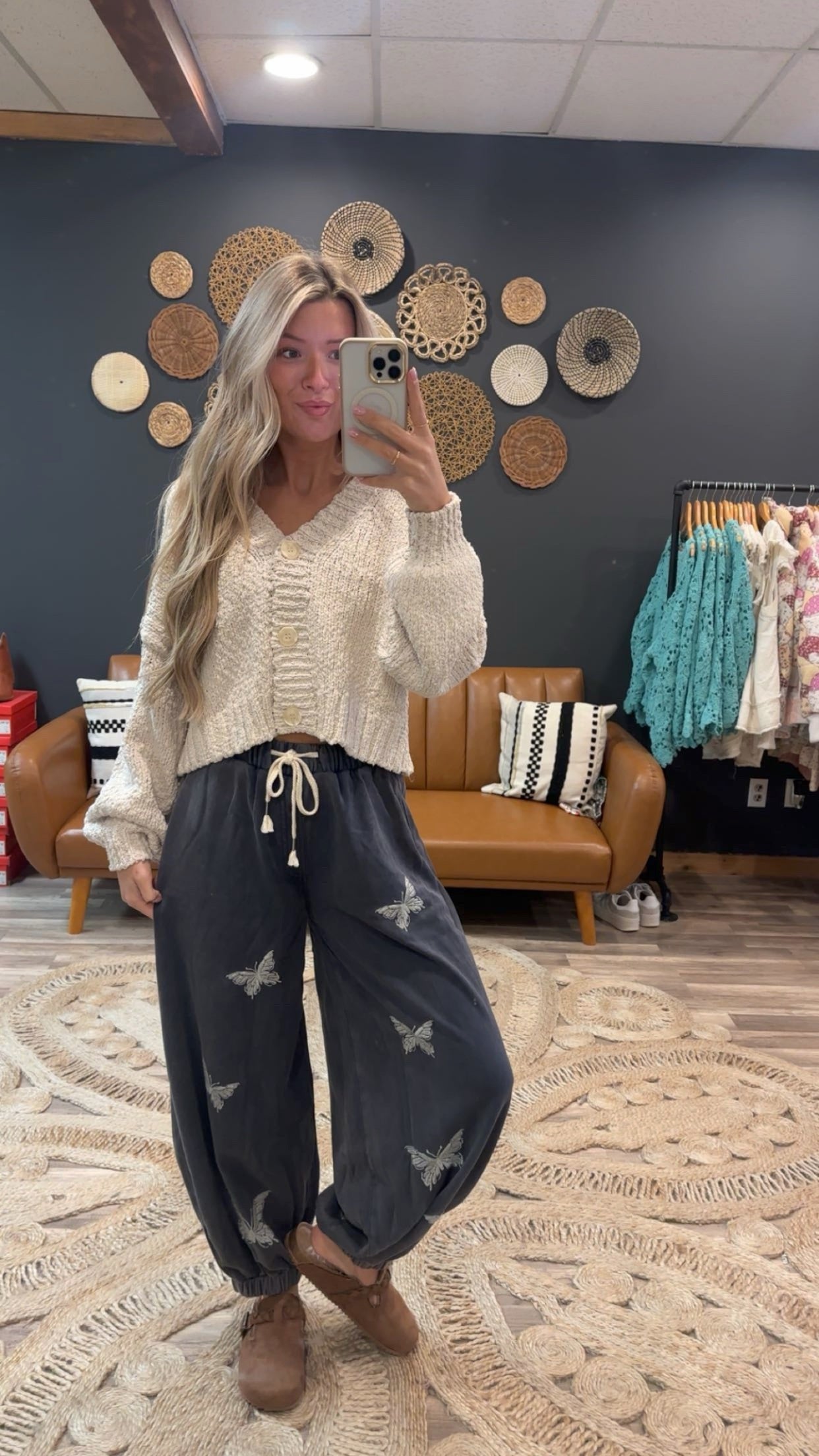 Navy Knit Pants