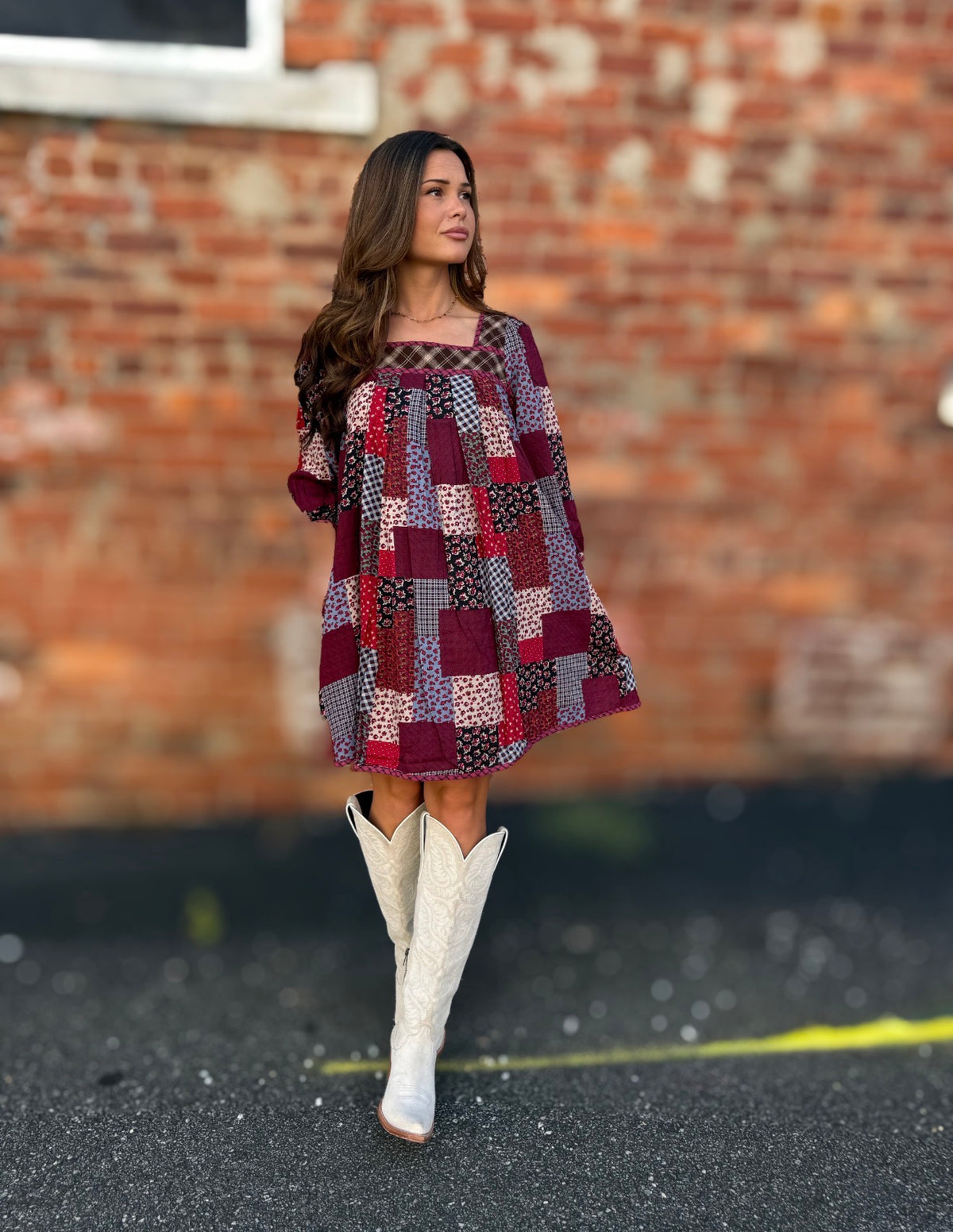Plum Multi Patch Dress