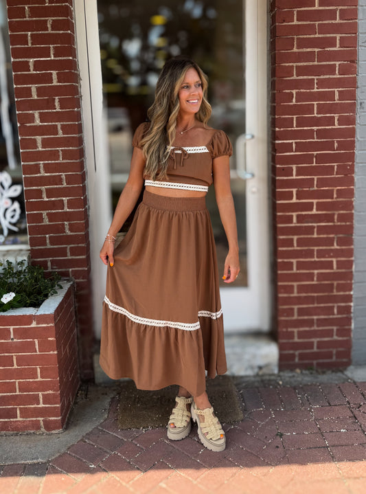 Light Brown Skirt Set