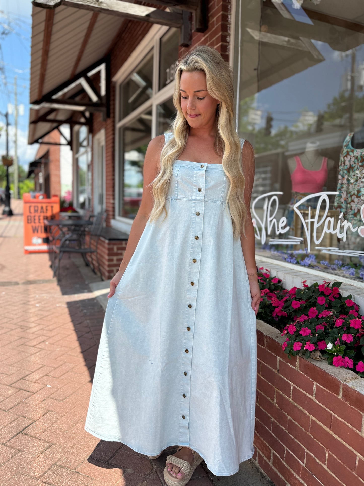 Blue Denim Maxi Dress