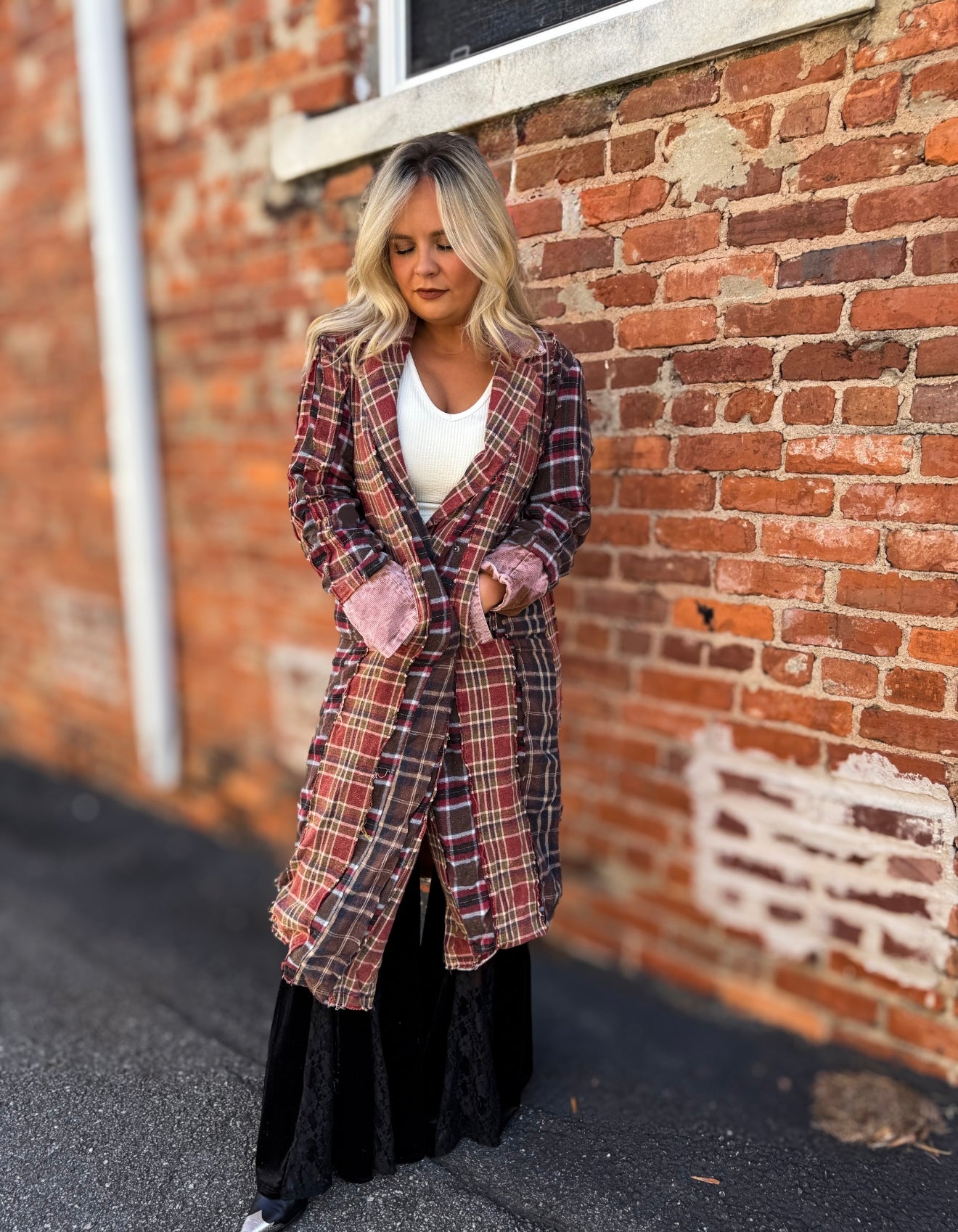 Burgundy Plaid Jacket