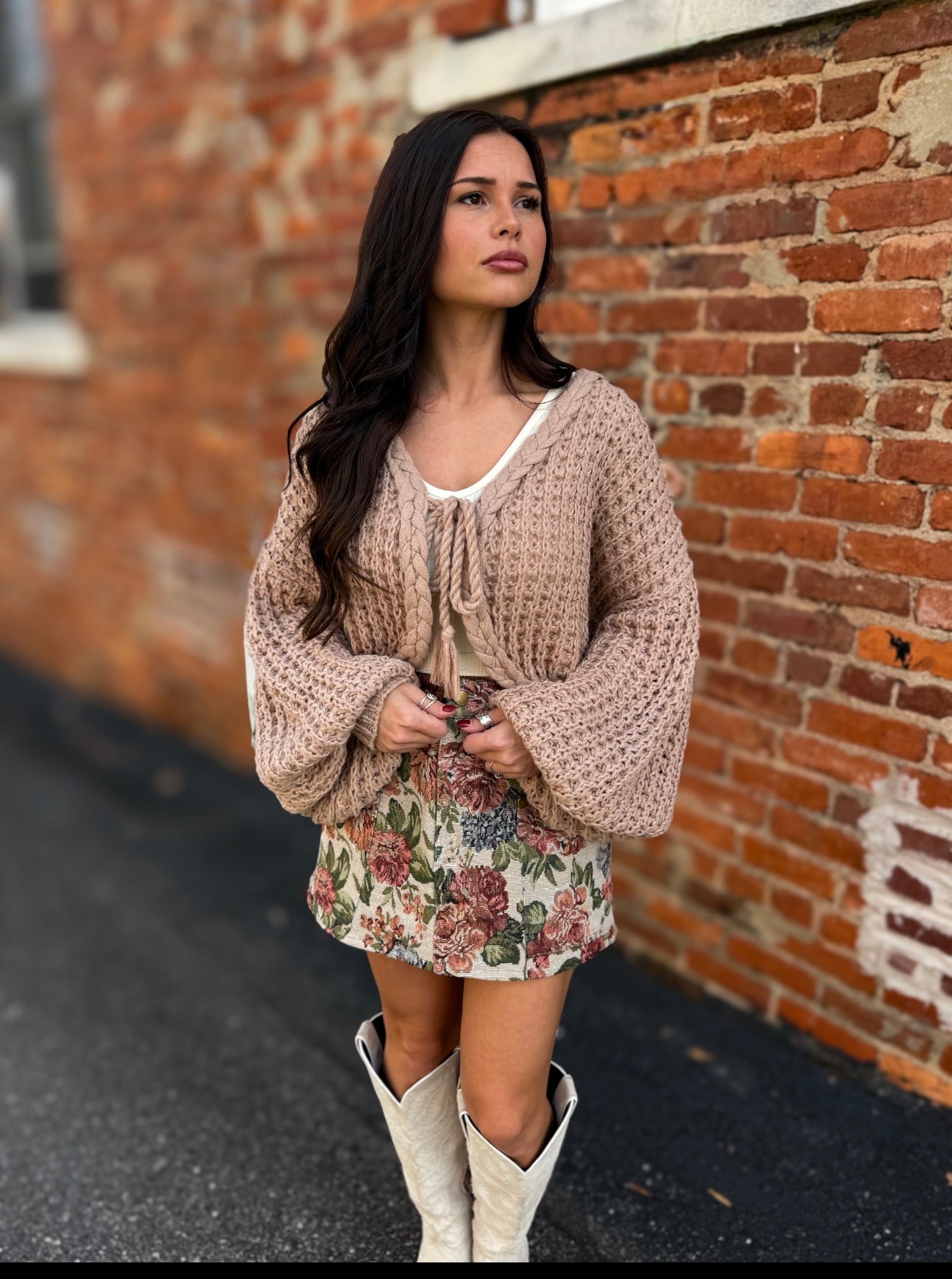 Taupe Tie Cardi