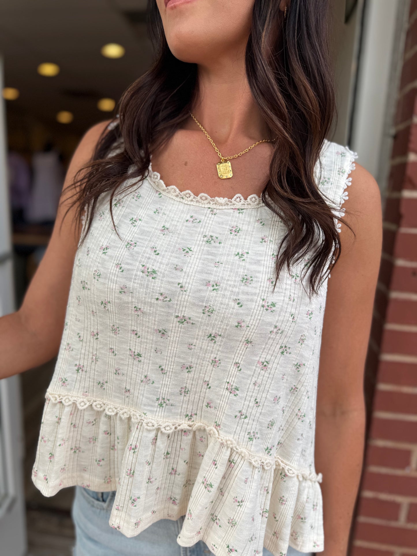 Cream Multi/Pink Top