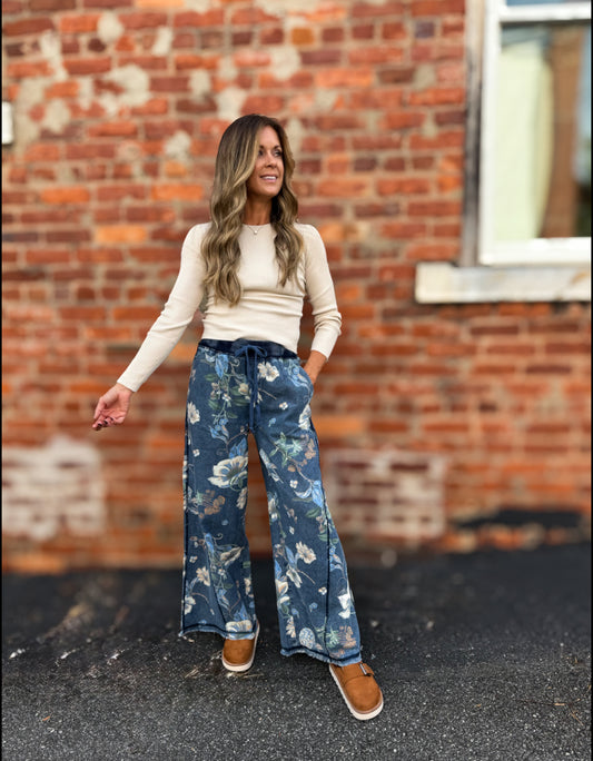 Flower Print Pants