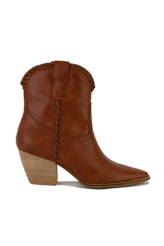 Cognac Braided Boots