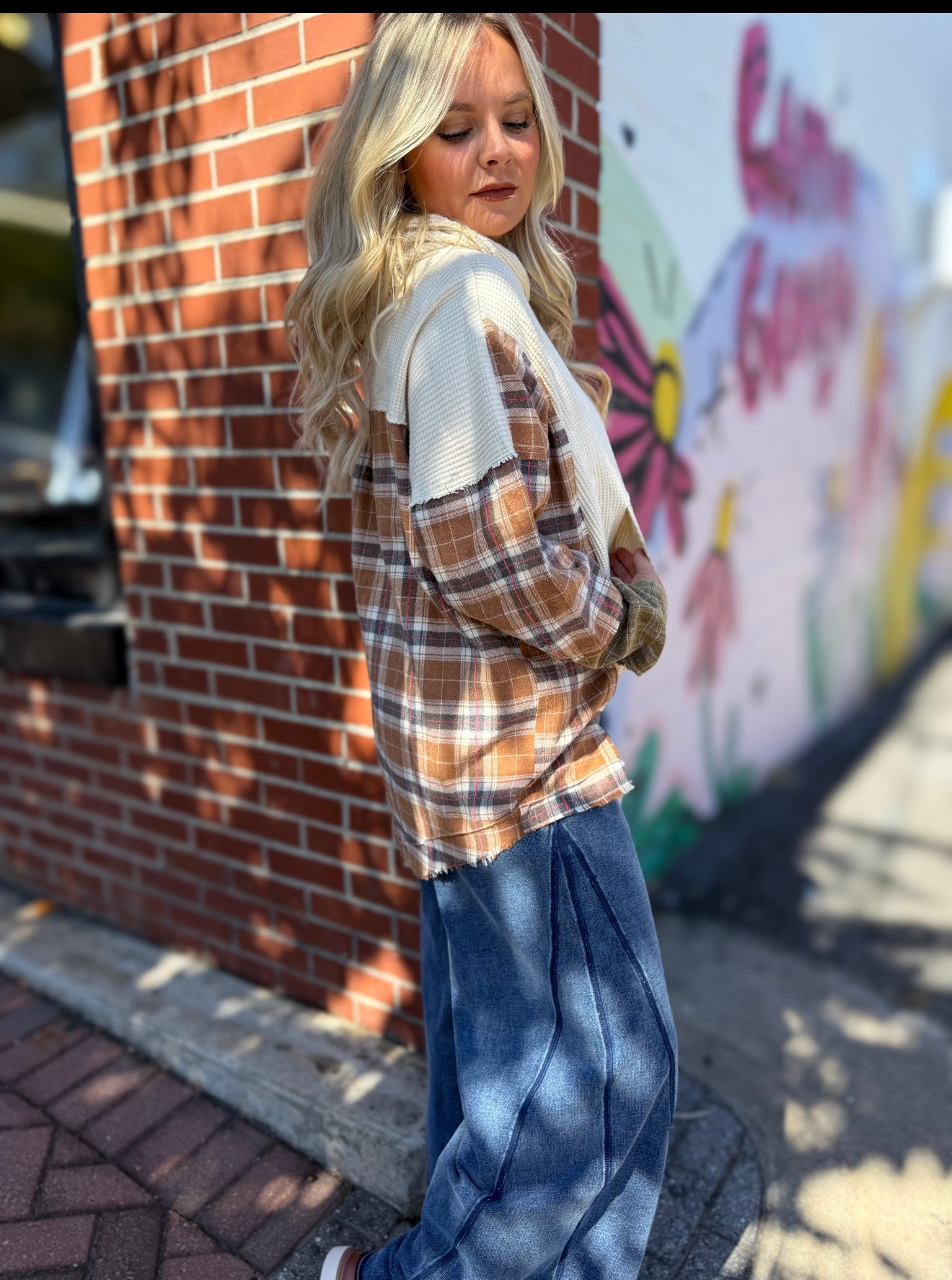 Natural Flannel Top