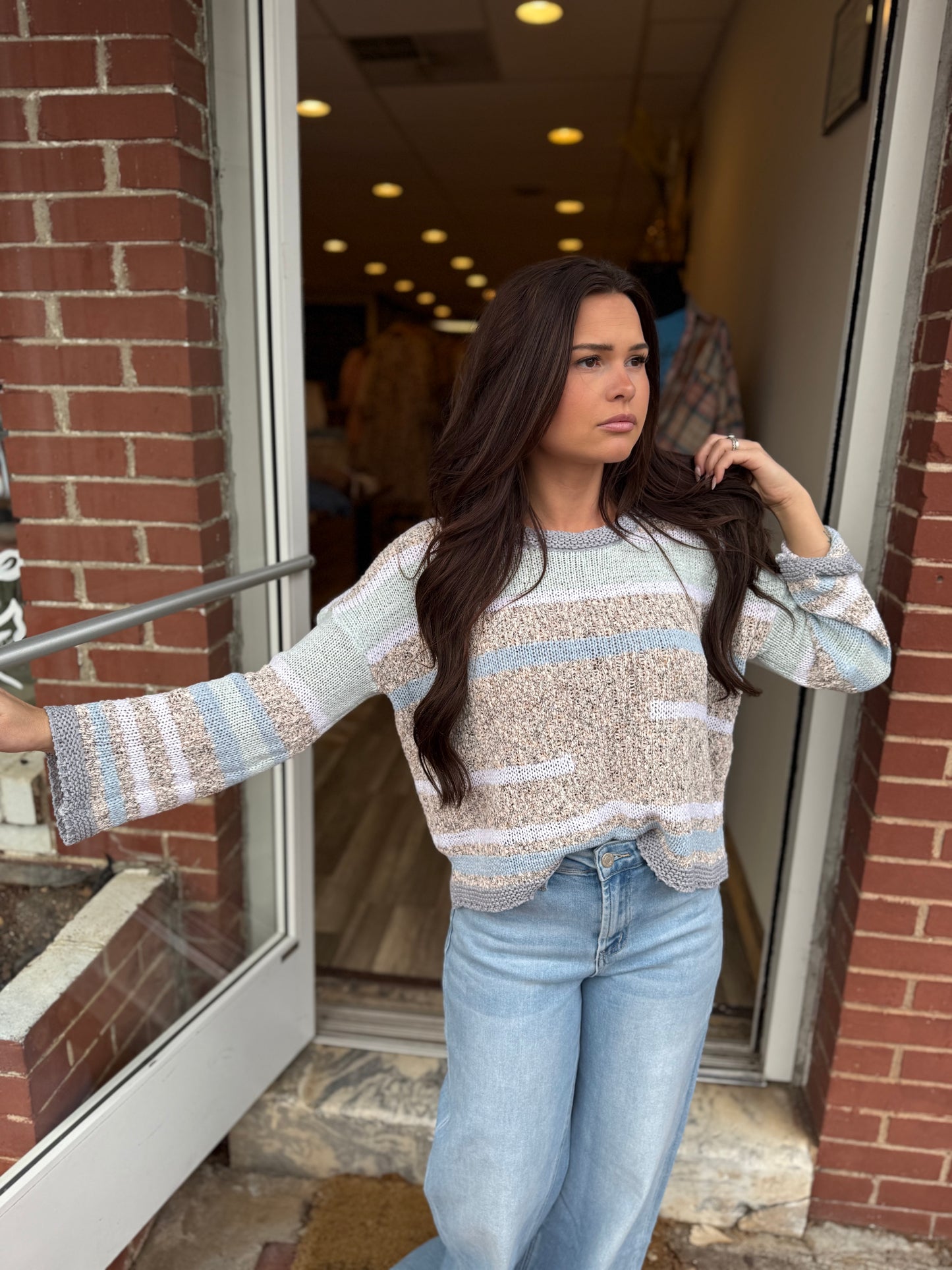 Ice Blue/Grey Mix Sweater