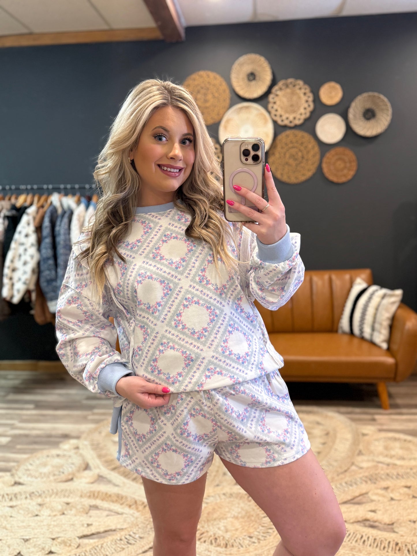 Light Blue Terry Shorts