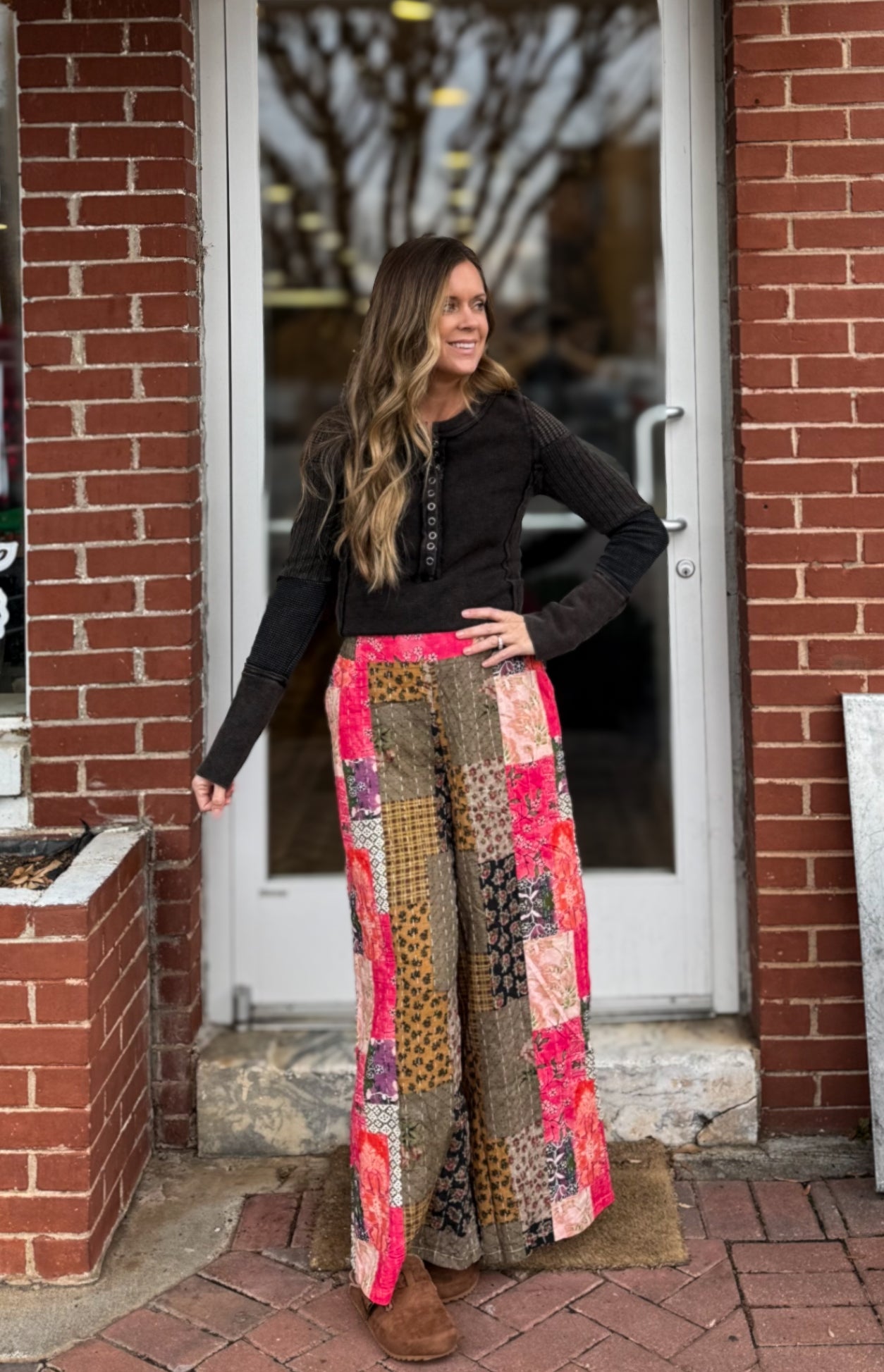 Taupe Pink Multi Pants