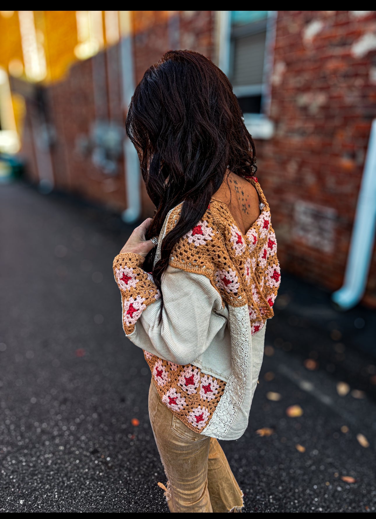 Wheat/Brick Crochet Top