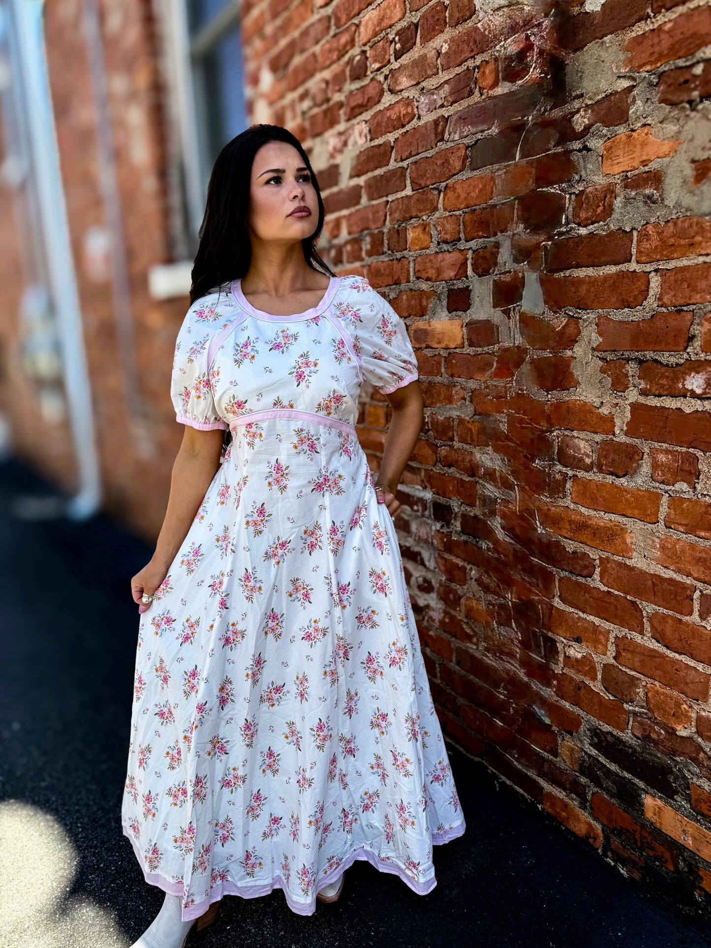 Pink Floral Binding Dress