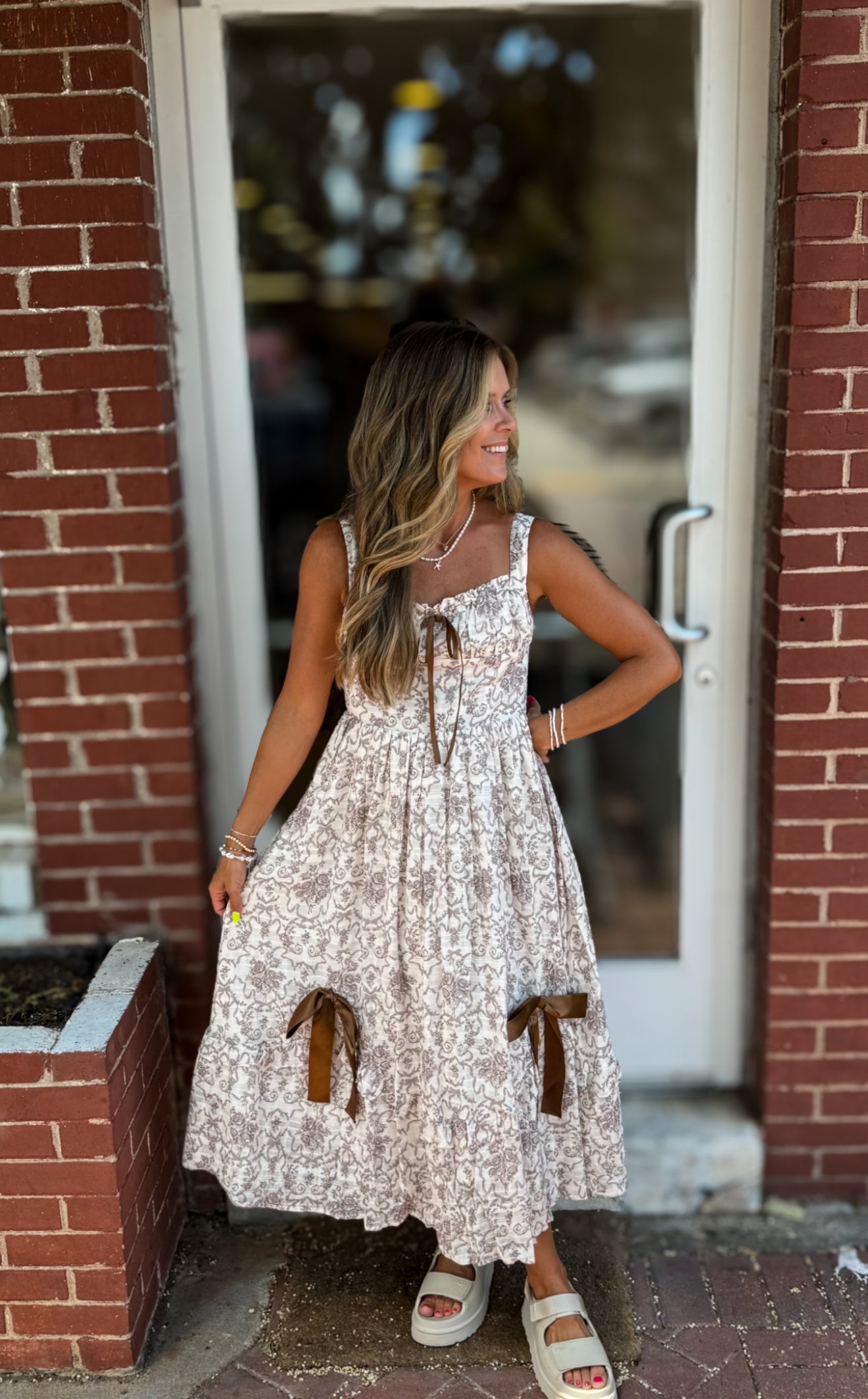 Eggshell Bow Maxi Dress
