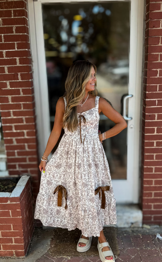 Eggshell Bow Maxi Dress