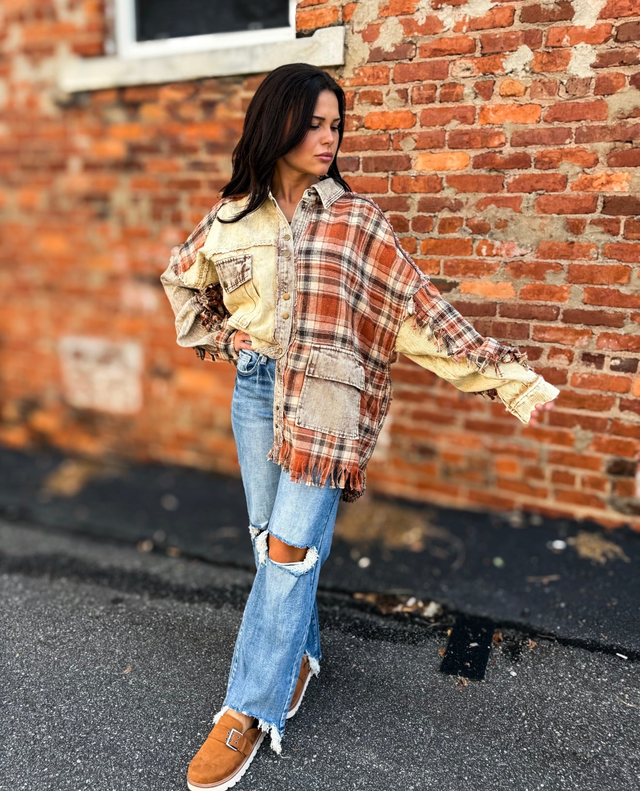 Brown Mix Shacket