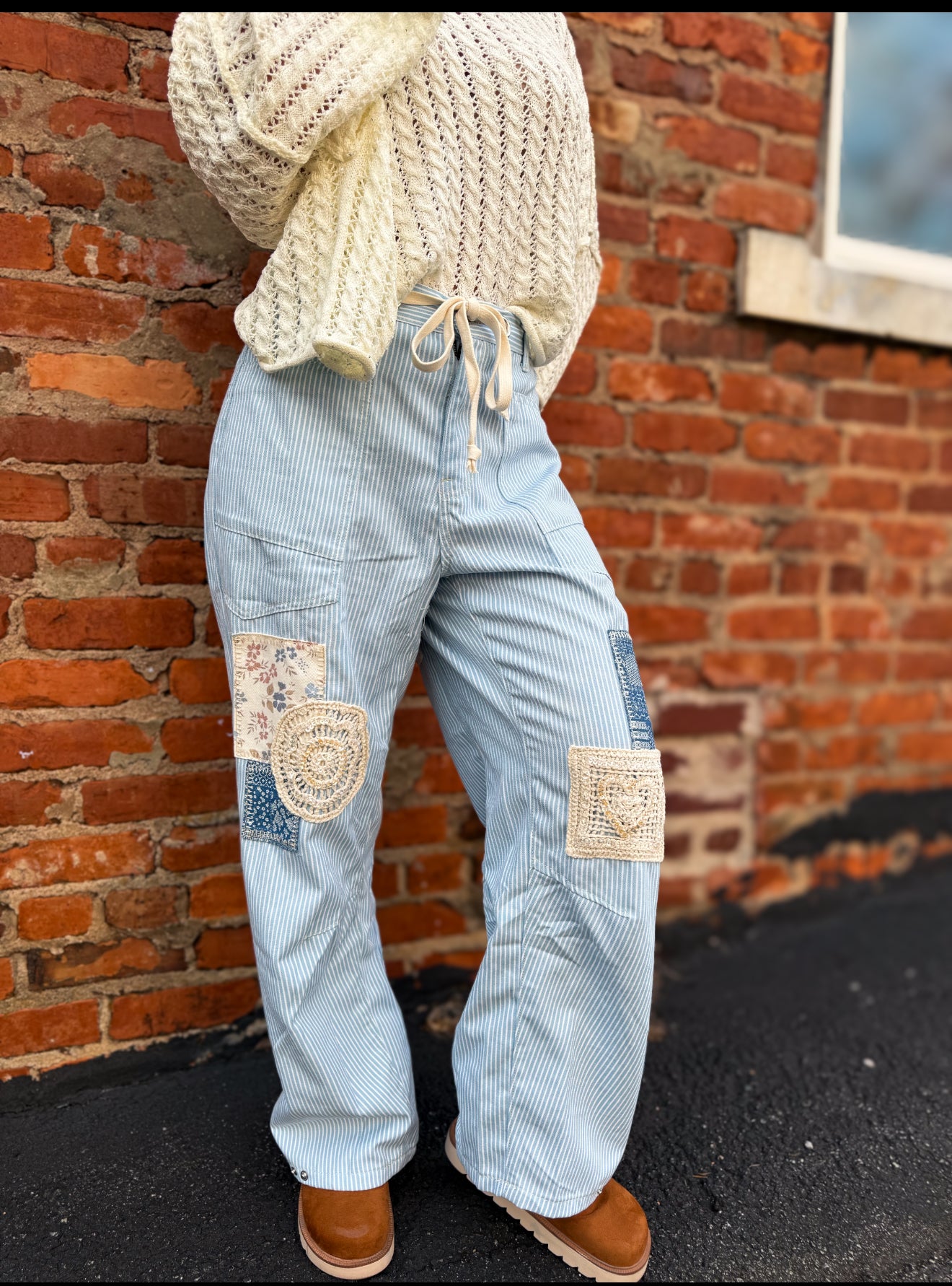 Blue Striped Pants