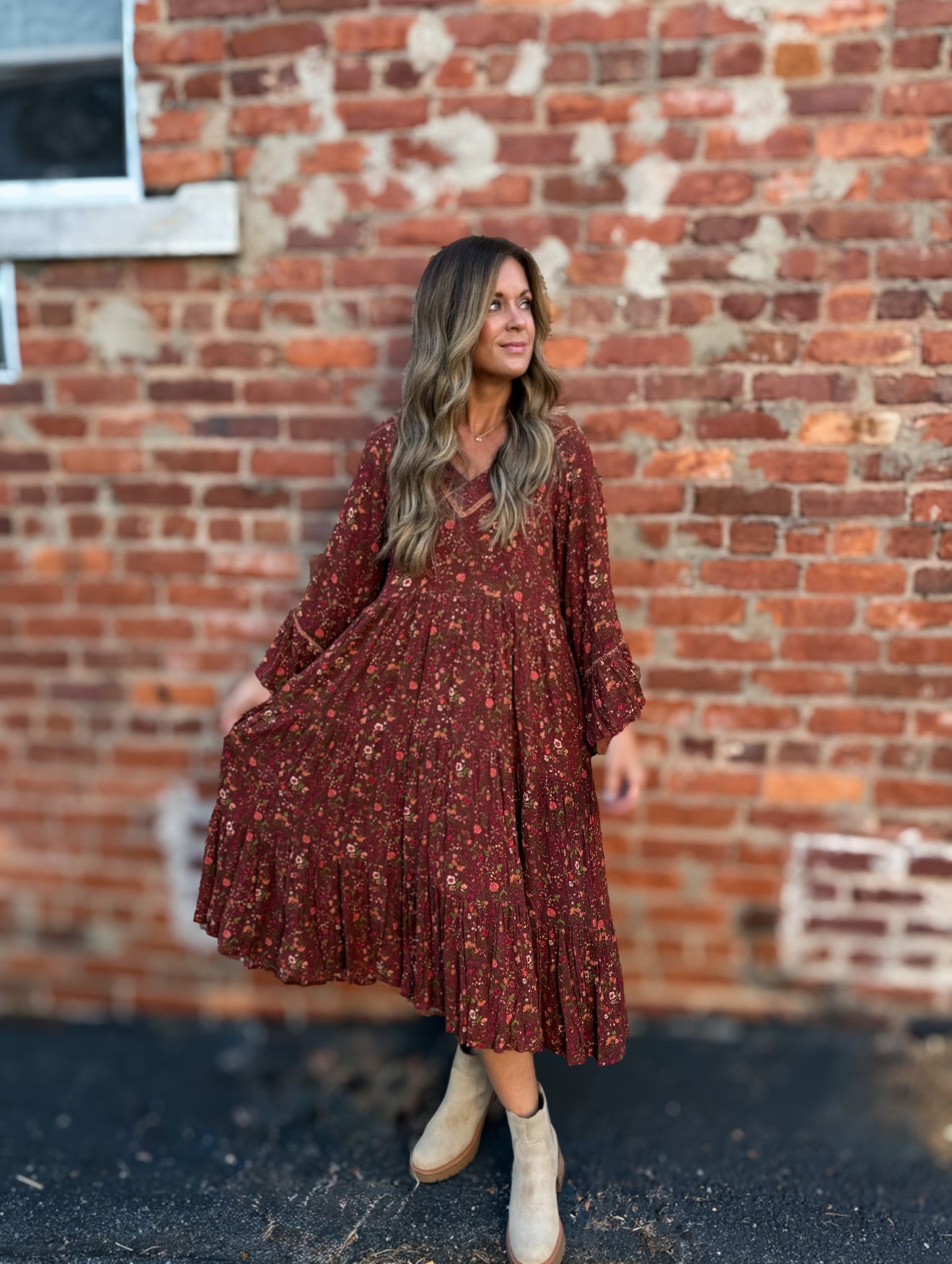 Chestnut Gauze Dress