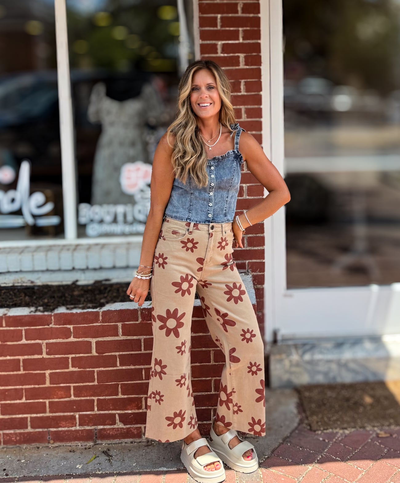 Khaki Daisy Pants