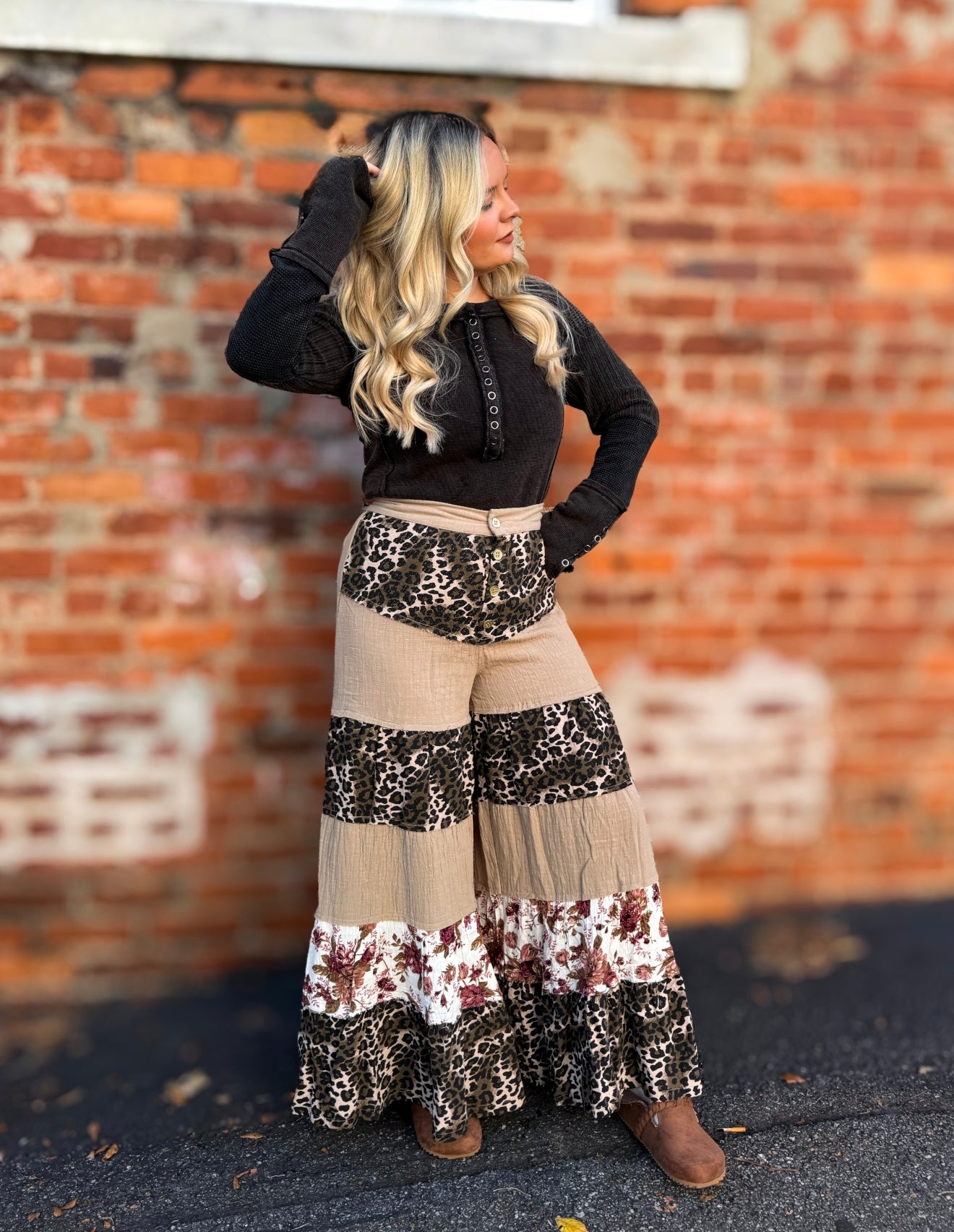 Taupe Multi Leopard Pants