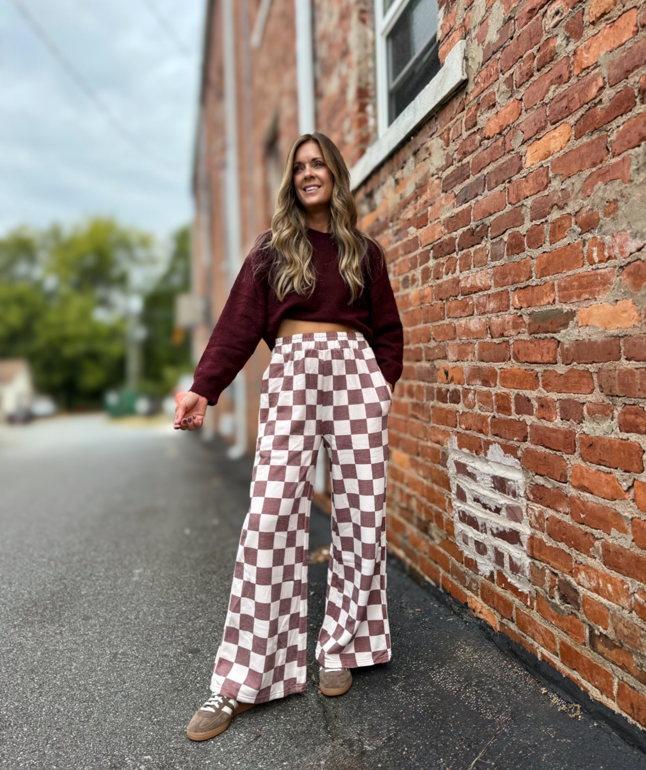 Checkered Print Joggers