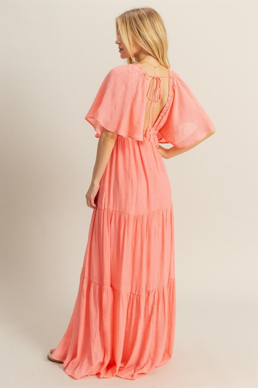 Light Coral Maxi Dress