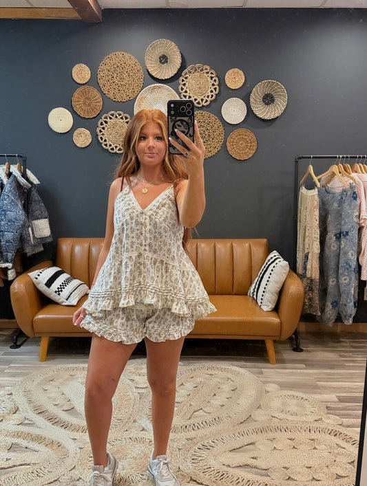 Almond Ruffle Shorts