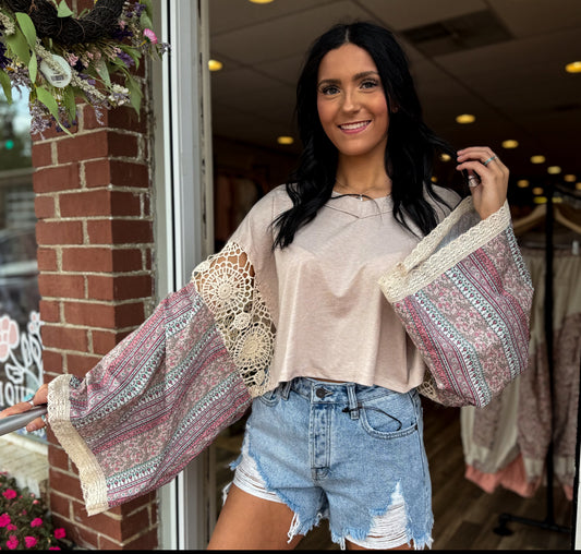 Beige Multi Top