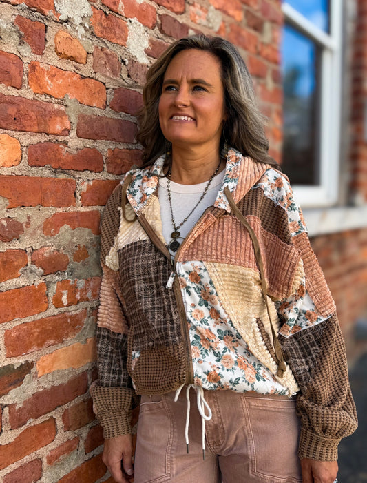 Brown Patchwork Jacket