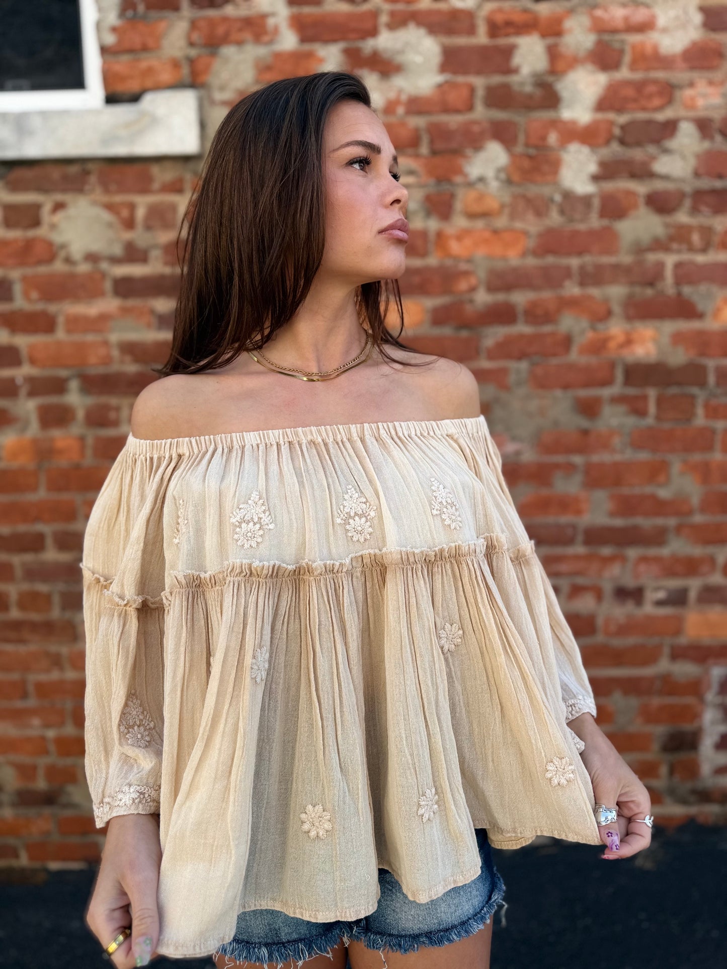 Almond Vintage Top