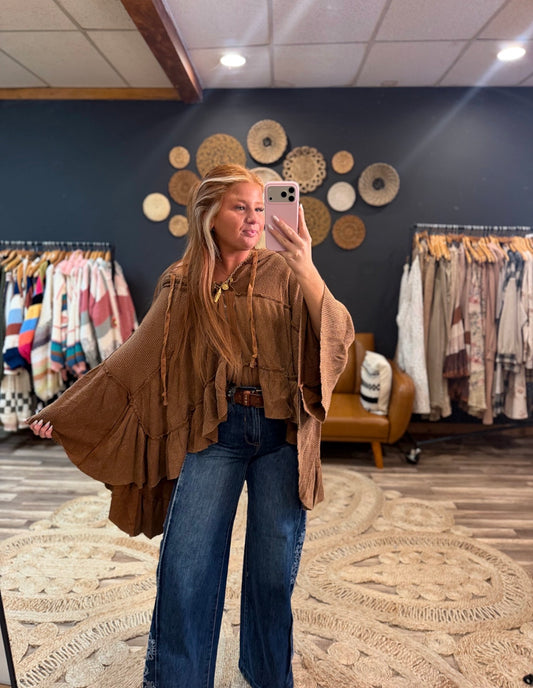 Camel Tiered Hoodie