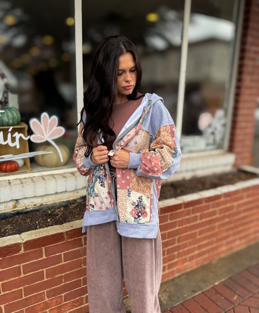 Multi Grey Patch Hoodie