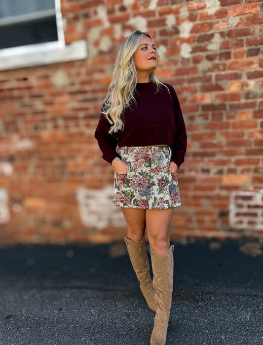 Vintage Floral Skort