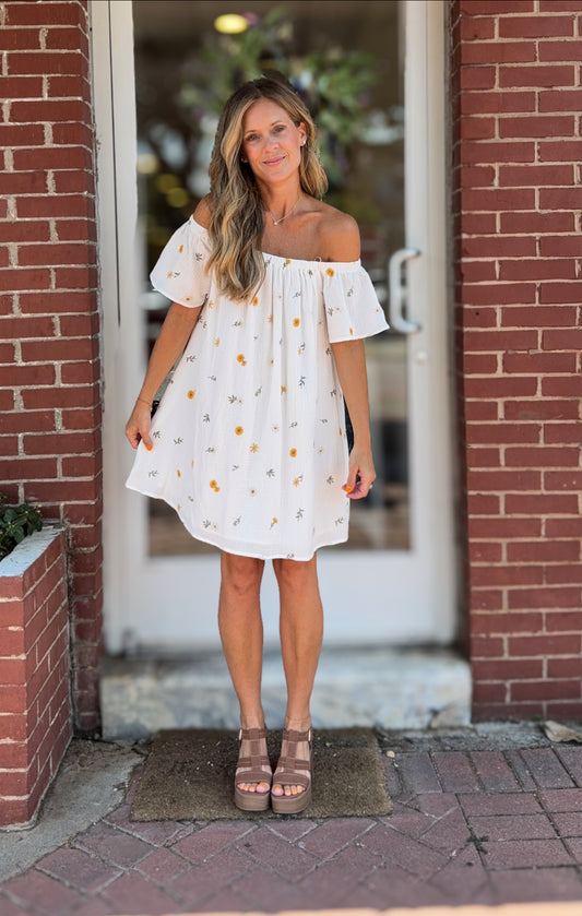 White Floral Dress