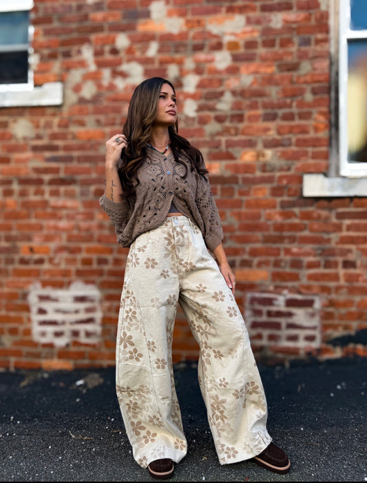 Light Taupe Barrel Jeans